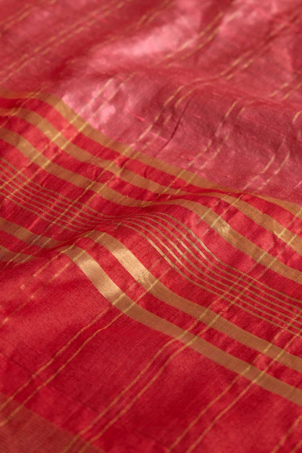 Pink Pure Tussar Silk Bhagalpur Woven Saree image number null