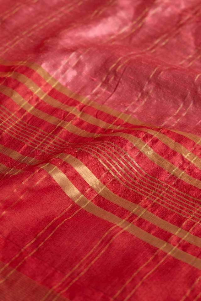 Pink Pure Tussar Silk Bhagalpur Woven Saree thumbnail image number null