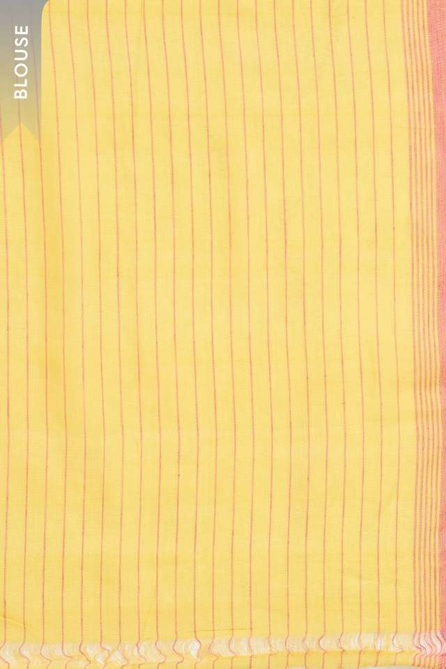 Yellow Bengal Pure Cotton Jamdani Saree thumbnail image number null