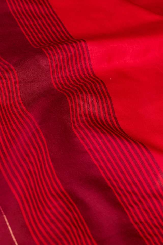 Red Silk Bishnupur Woven Saree thumbnail image number null