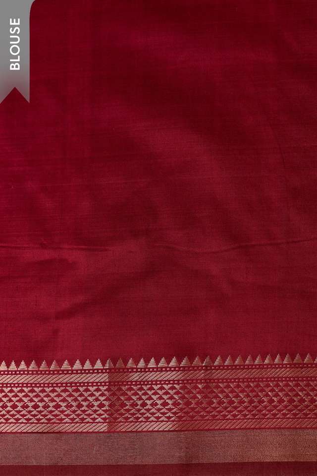 Red Silk Bishnupur Woven Saree thumbnail image number null