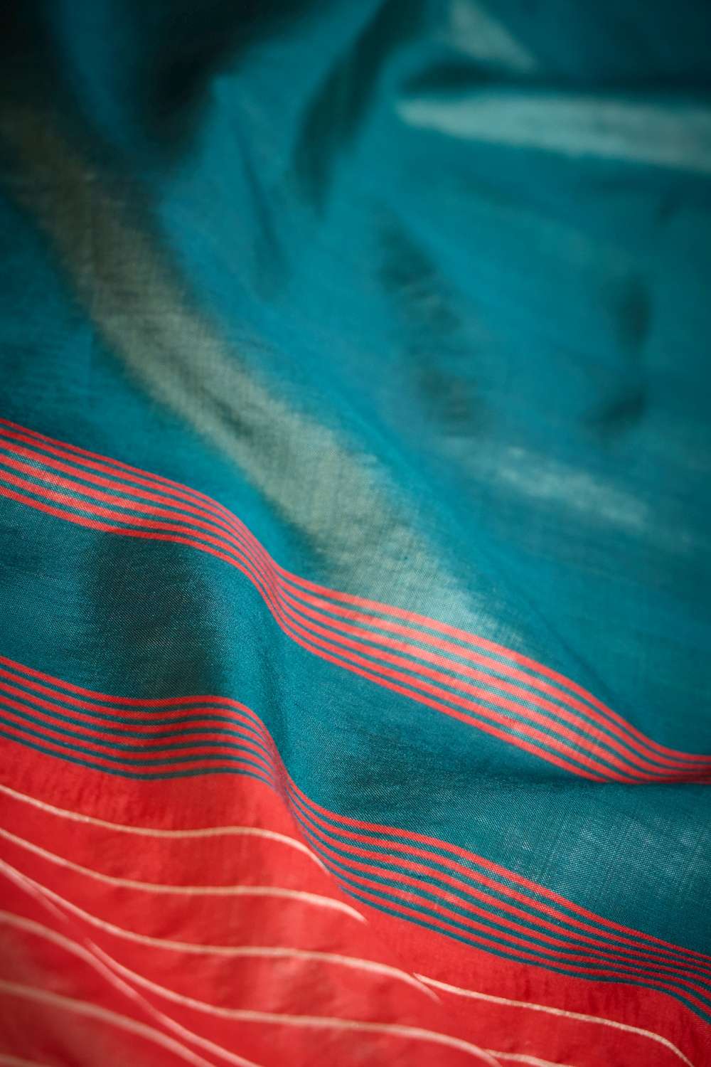 Dark Green Pure Silk Bishnupur Woven Saree image number null
