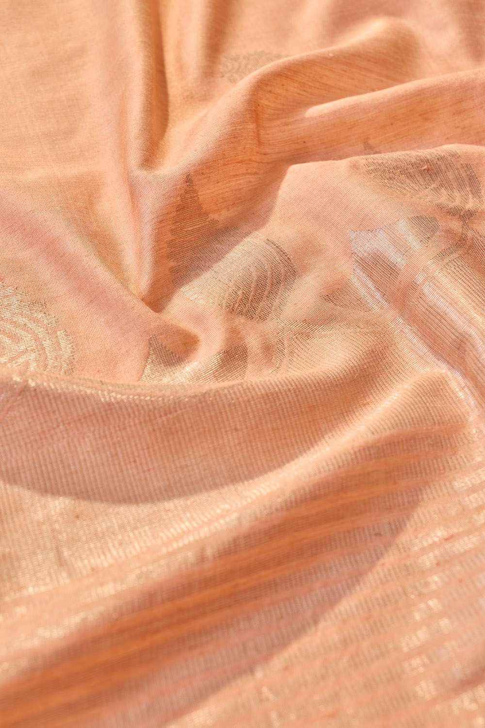 Light Pink Chattisgarh Woven Pure Tussar Silk Saree image number null