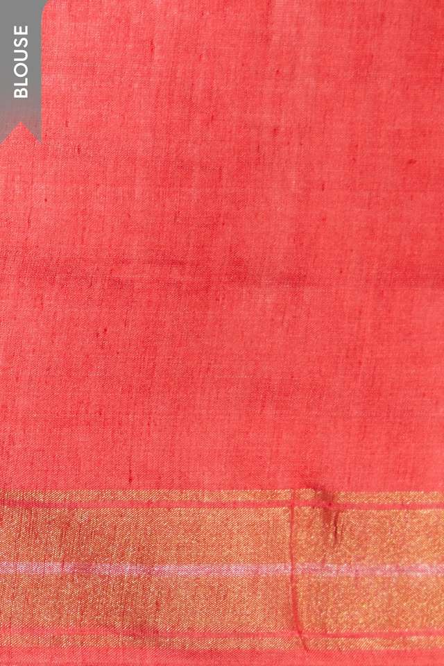Red Pure Tussar Silk Chattisgarh Woven Saree thumbnail image number null