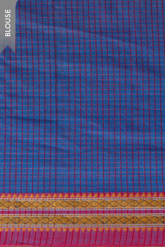 Blue Maharashtra Woven Pure Cotton Saree thumbnail image number null