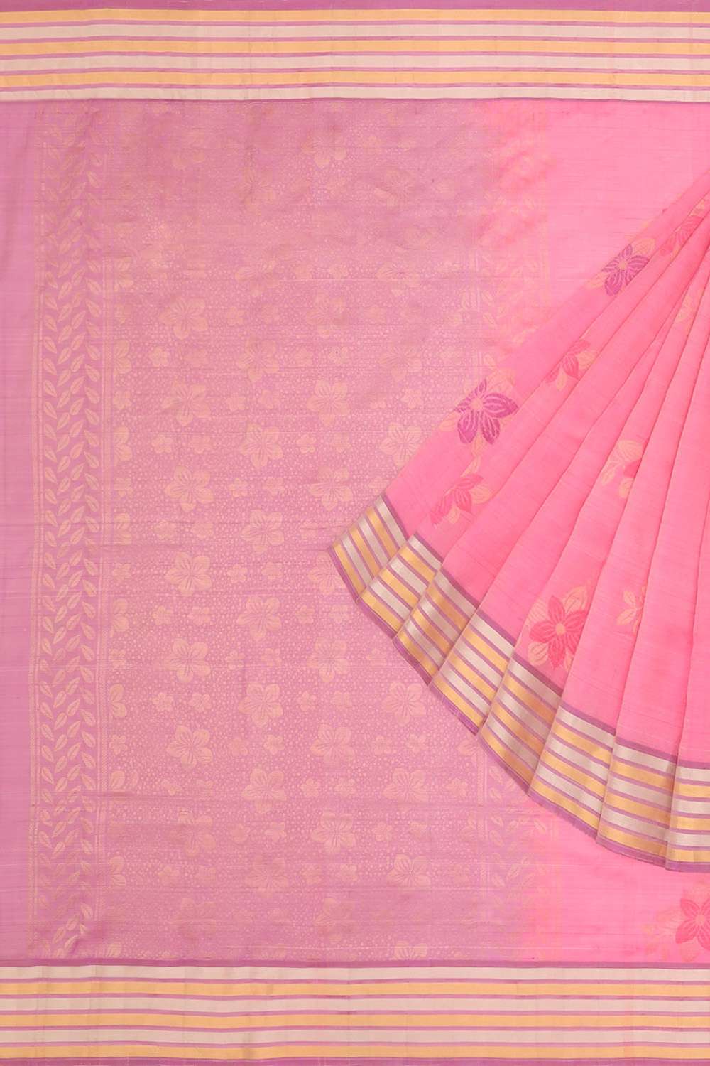Pink Woven Soft Pure Silk Saree image number null
