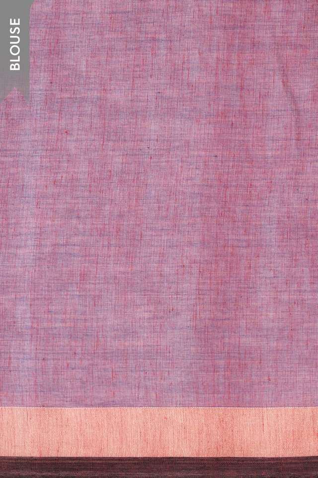 Purple Woven Pure Cotton Bengal Saree thumbnail image number null