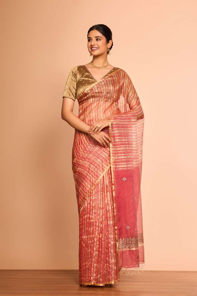 Red Embroidered Pure Silk Cotton Saree thumbnail image number null