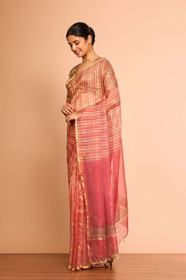 Red Embroidered Pure Silk Cotton Saree thumbnail image number null