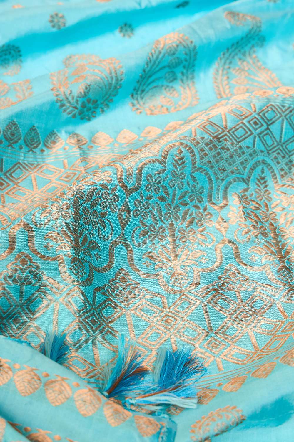 Light Blue Assam Woven Pure Silk Saree image number null