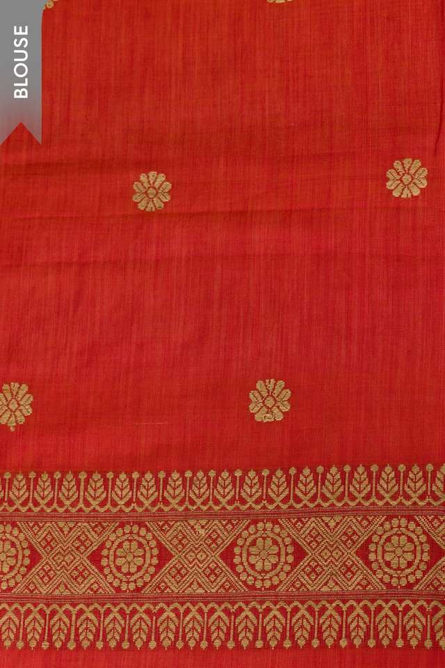 Orange Assam Woven Pure Eri Saree thumbnail image number null