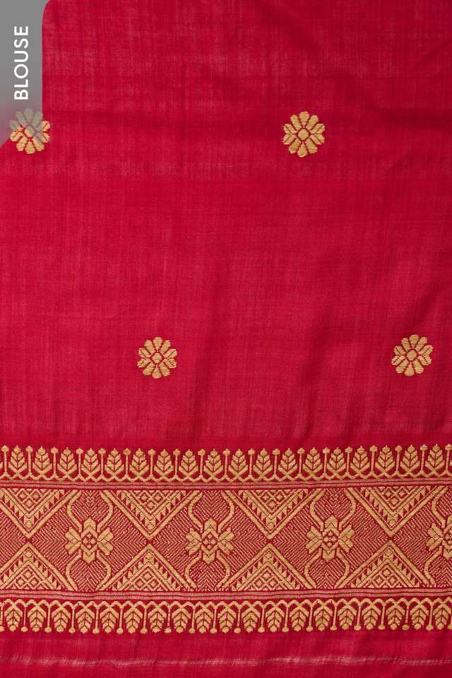 Light Red Assam Woven Pure Eri Saree thumbnail image number null