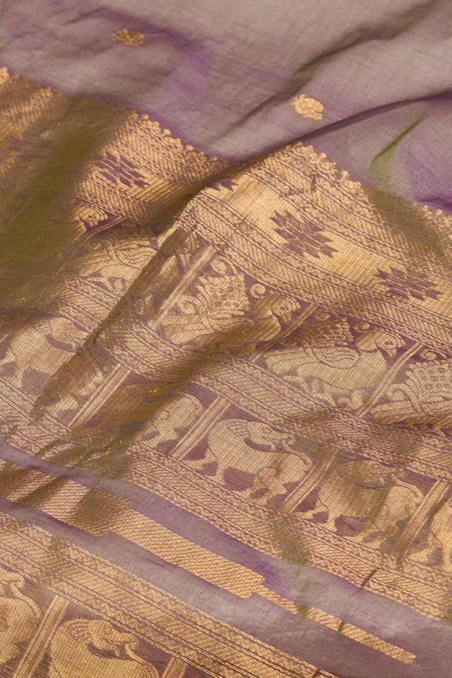 Violet Cotton Woven Saree thumbnail image number null