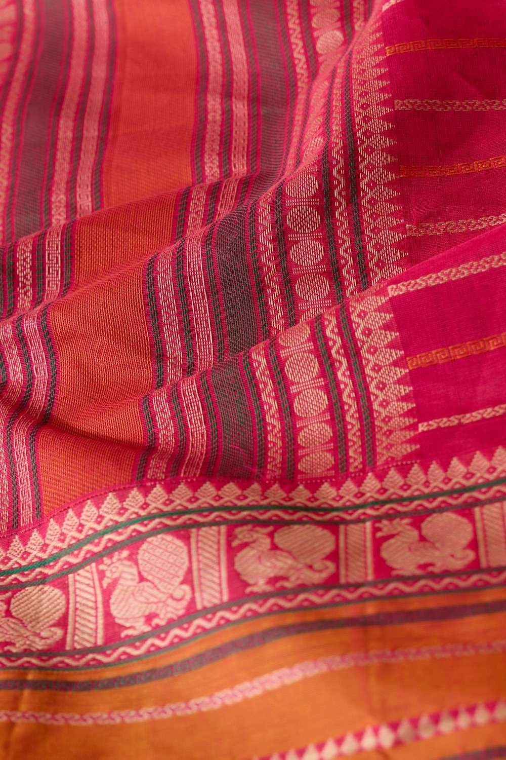 Pink Woven South Pure Cotton Saree image number null
