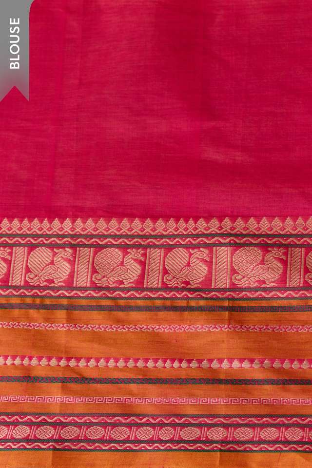 Pink Woven South Pure Cotton Saree thumbnail image number null