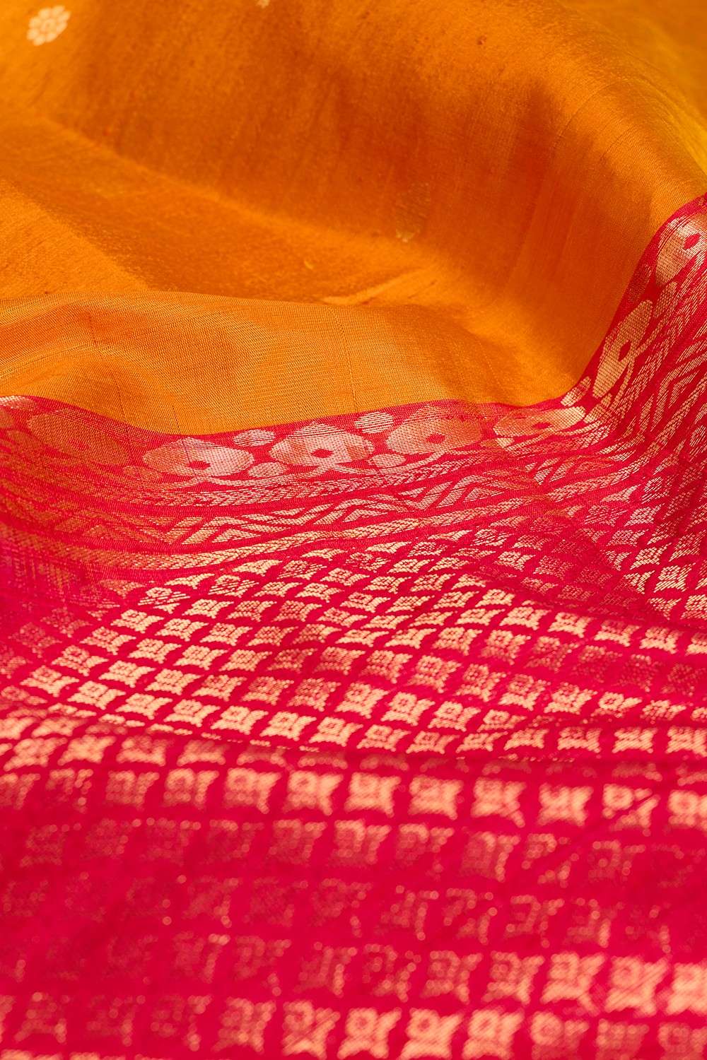 Orange Woven Soft Pure Silk Tussar Saree image number null