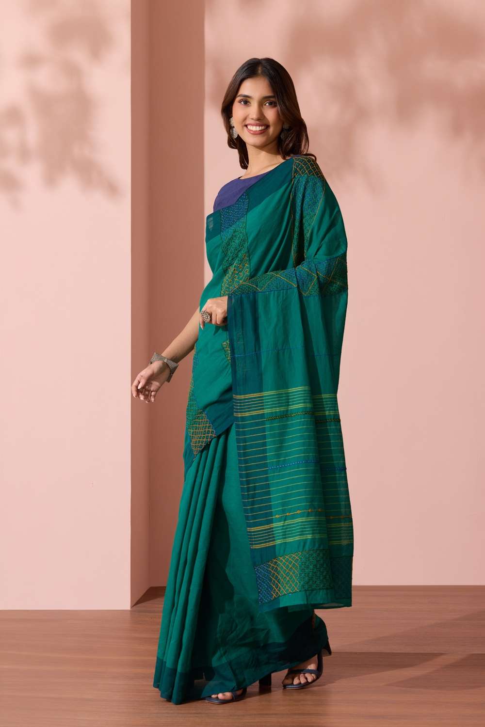 Green Karnataka Pure Cotton Lambani Saree image number null
