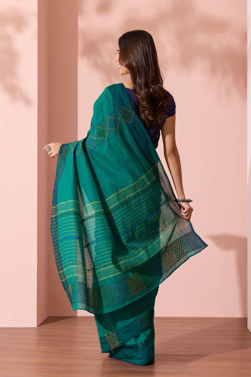 Green Karnataka Pure Cotton Lambani Saree image number null