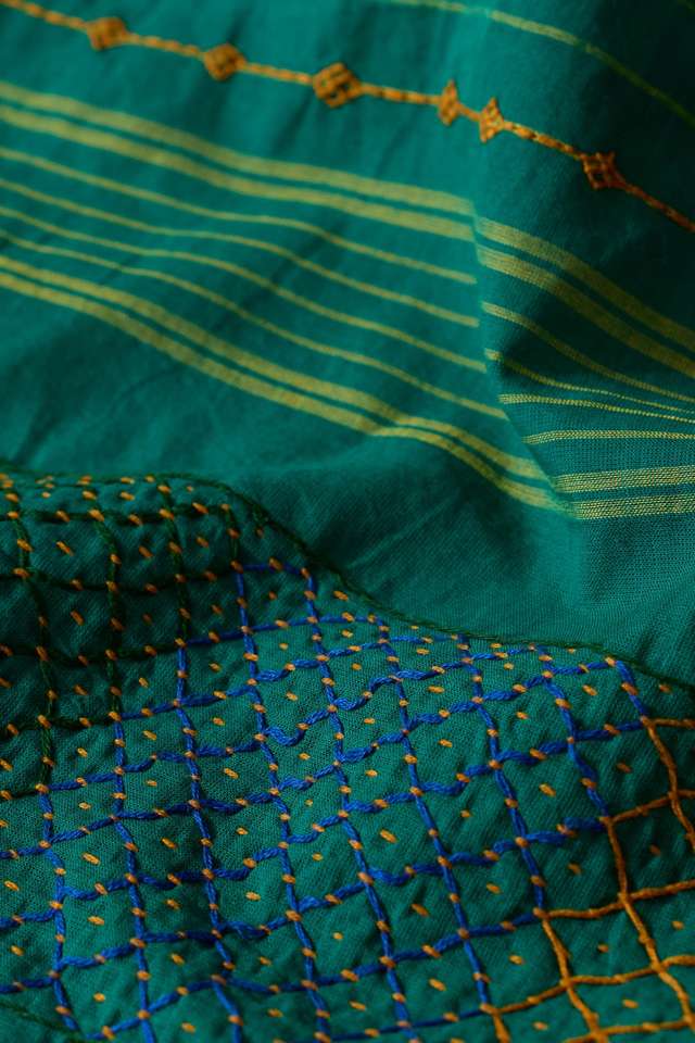 Green Karnataka Pure Cotton Lambani Saree thumbnail image number null