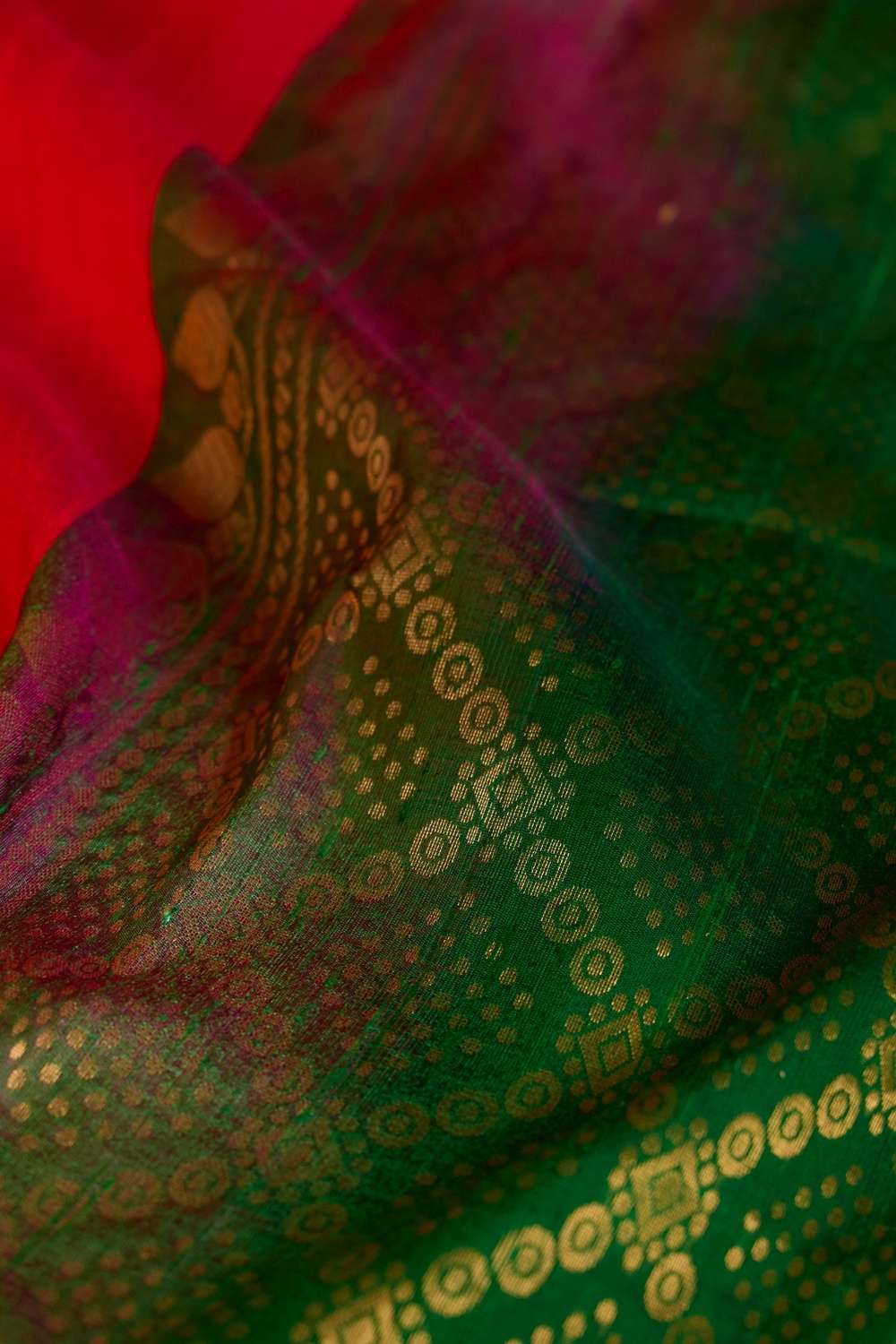 Red Woven Pure Silk Tussar Saree image number null