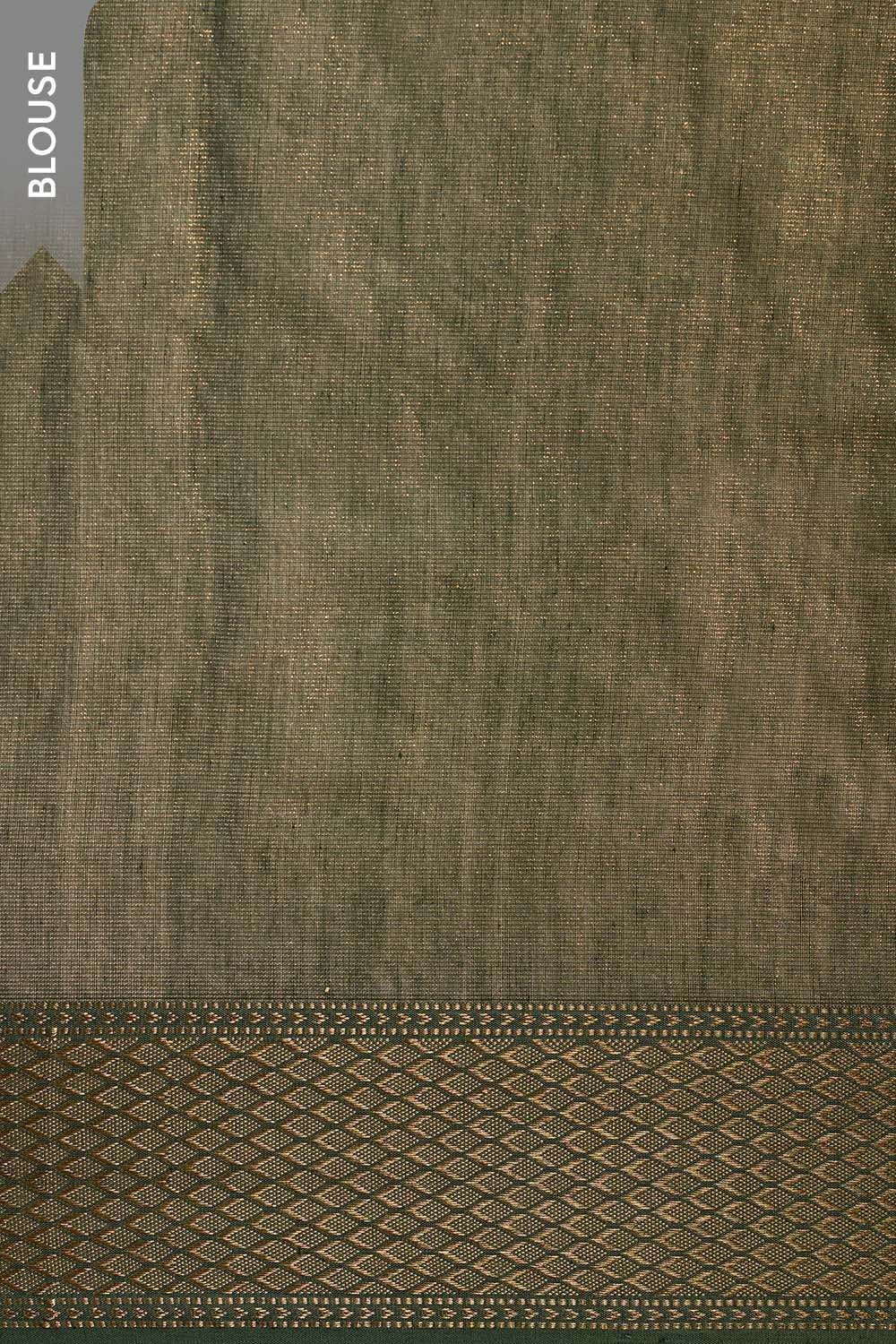 Dark Green Woven Pure Tissue Cotton Maheshwari Saree image number null
