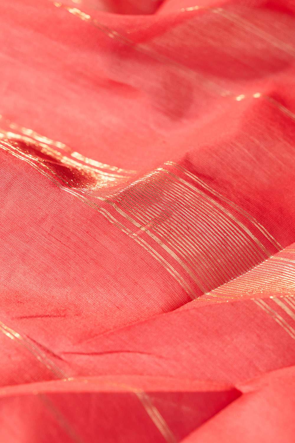 Dark Pink Woven Pure Silk Cotton Maheshwari Saree image number null