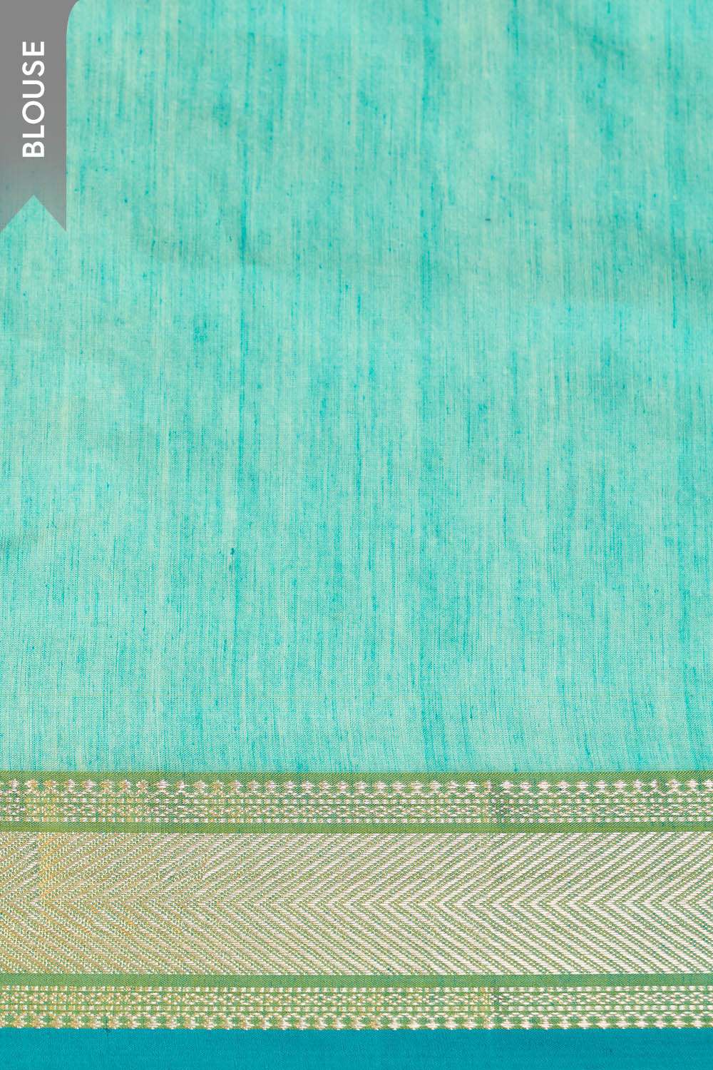 Light Green Woven Pure Silk Cotton Maheshwari Saree image number null