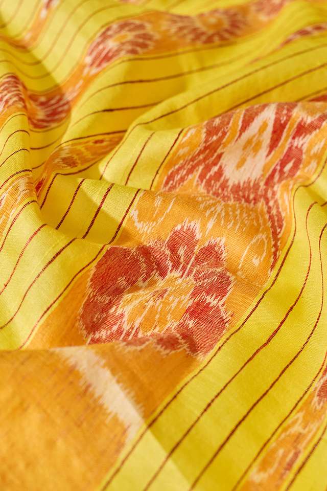 Pink Ikat Pure Tussar Silk Gopalpur Saree thumbnail image number null