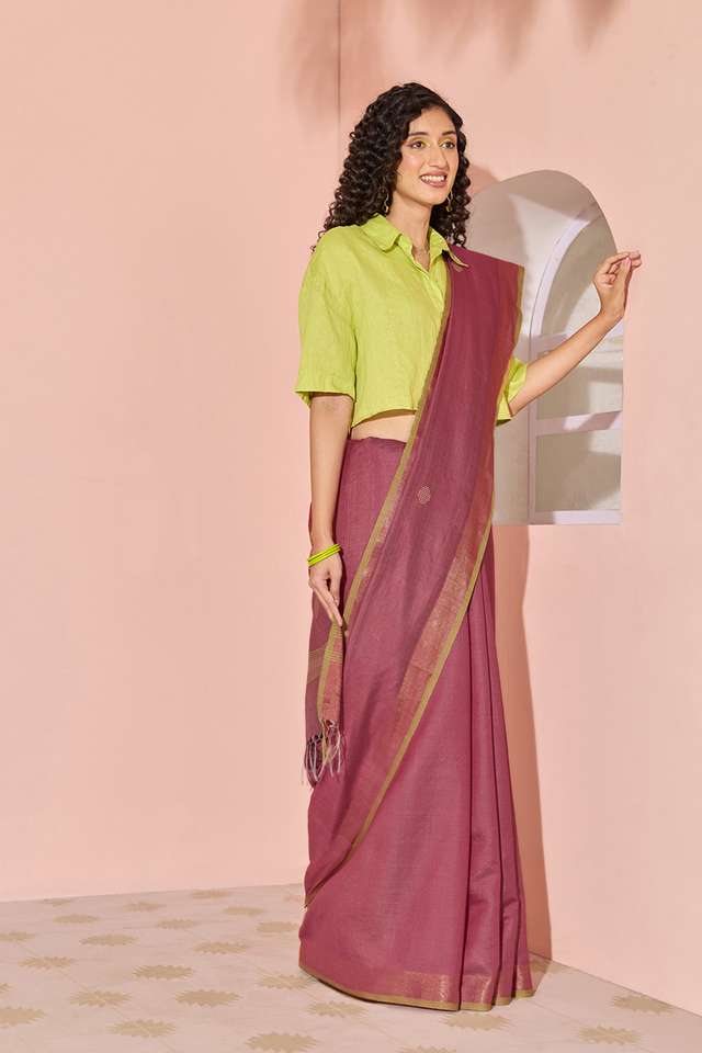 Red Woven Silk Viscose Bhagalpur Saree thumbnail image number null