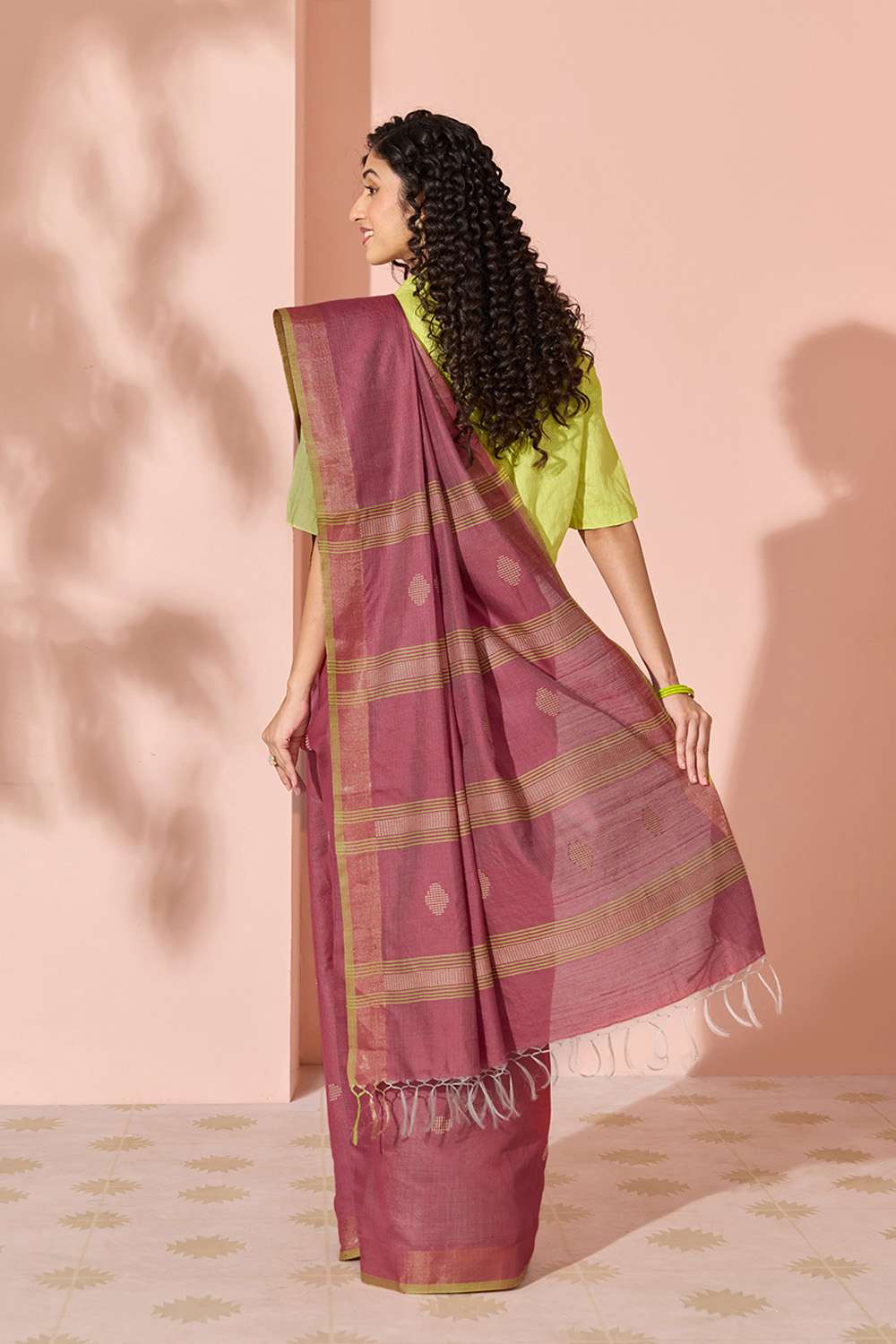 Red Woven Silk Viscose Bhagalpur Saree image number null