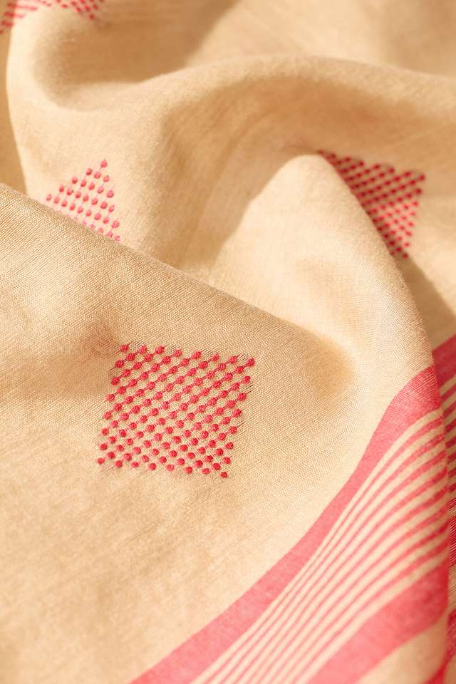 Red Woven Silk Viscose Bhagalpur Saree thumbnail image number null
