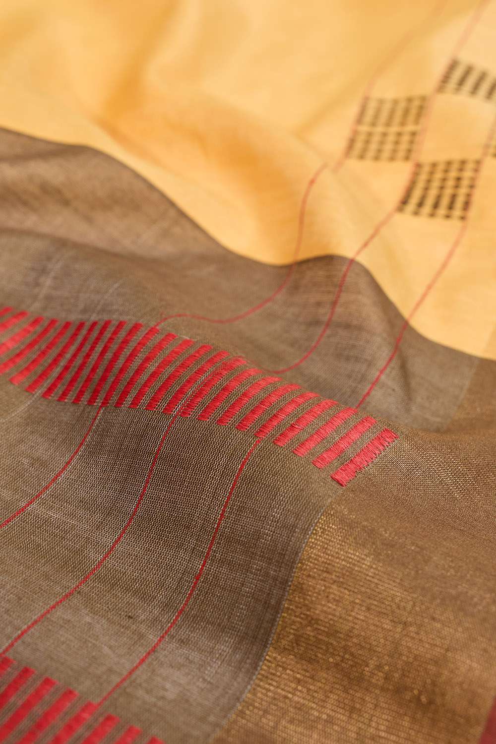 Light Orange Bhagalpur Woven Silk Viscose Saree image number null