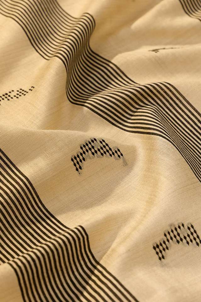 Beige Bhagalpur Woven Silk Viscose Saree thumbnail image number null