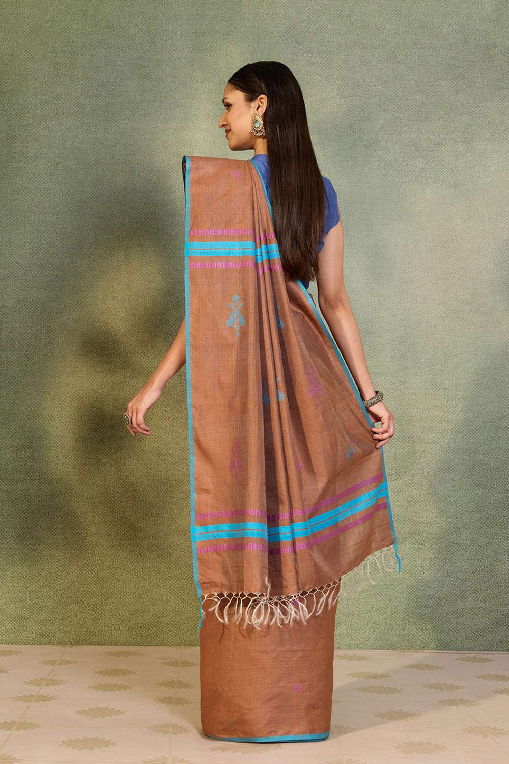 Brown Bhagalpur Woven Silk Viscose Saree image number null