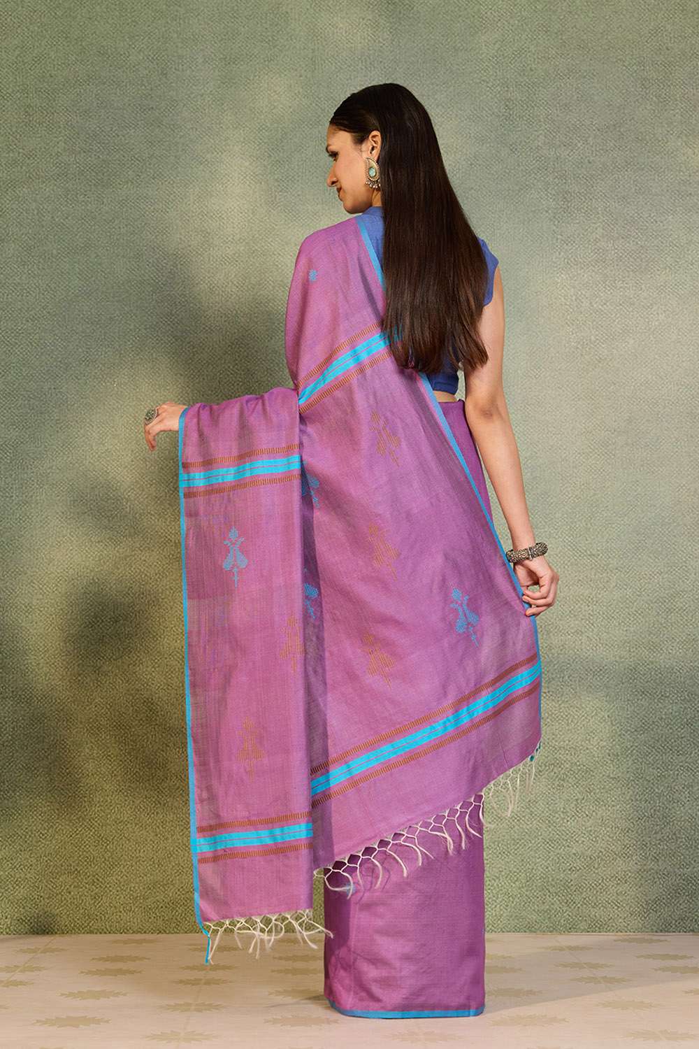 Light Violet Bhagalpur Woven Silk Viscose Saree image number null