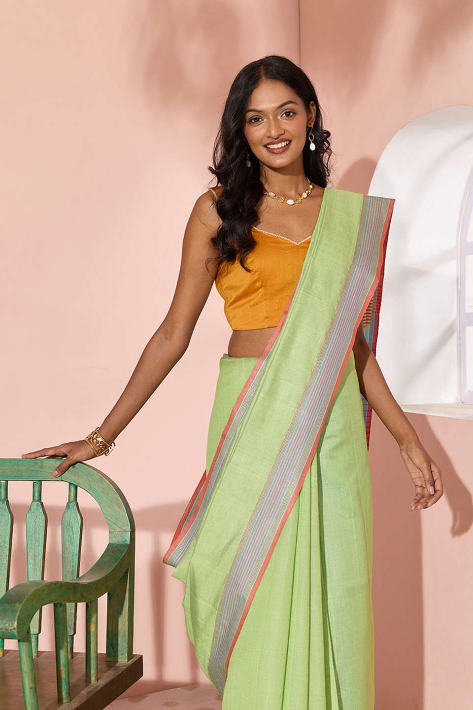 Green Woven Silk Viscose Bhagalpur Saree