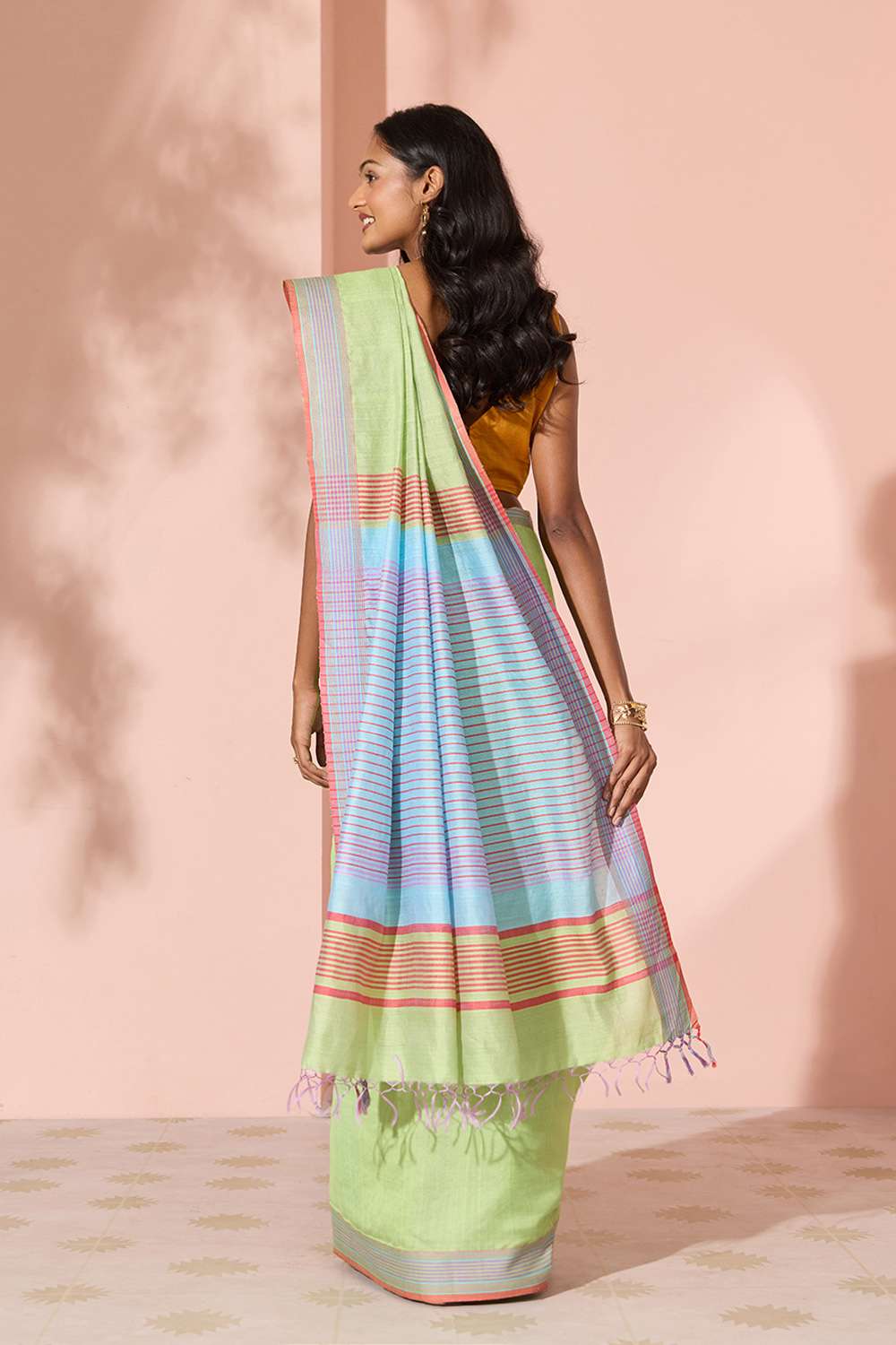 Green Woven Silk Viscose Bhagalpur Saree image number null