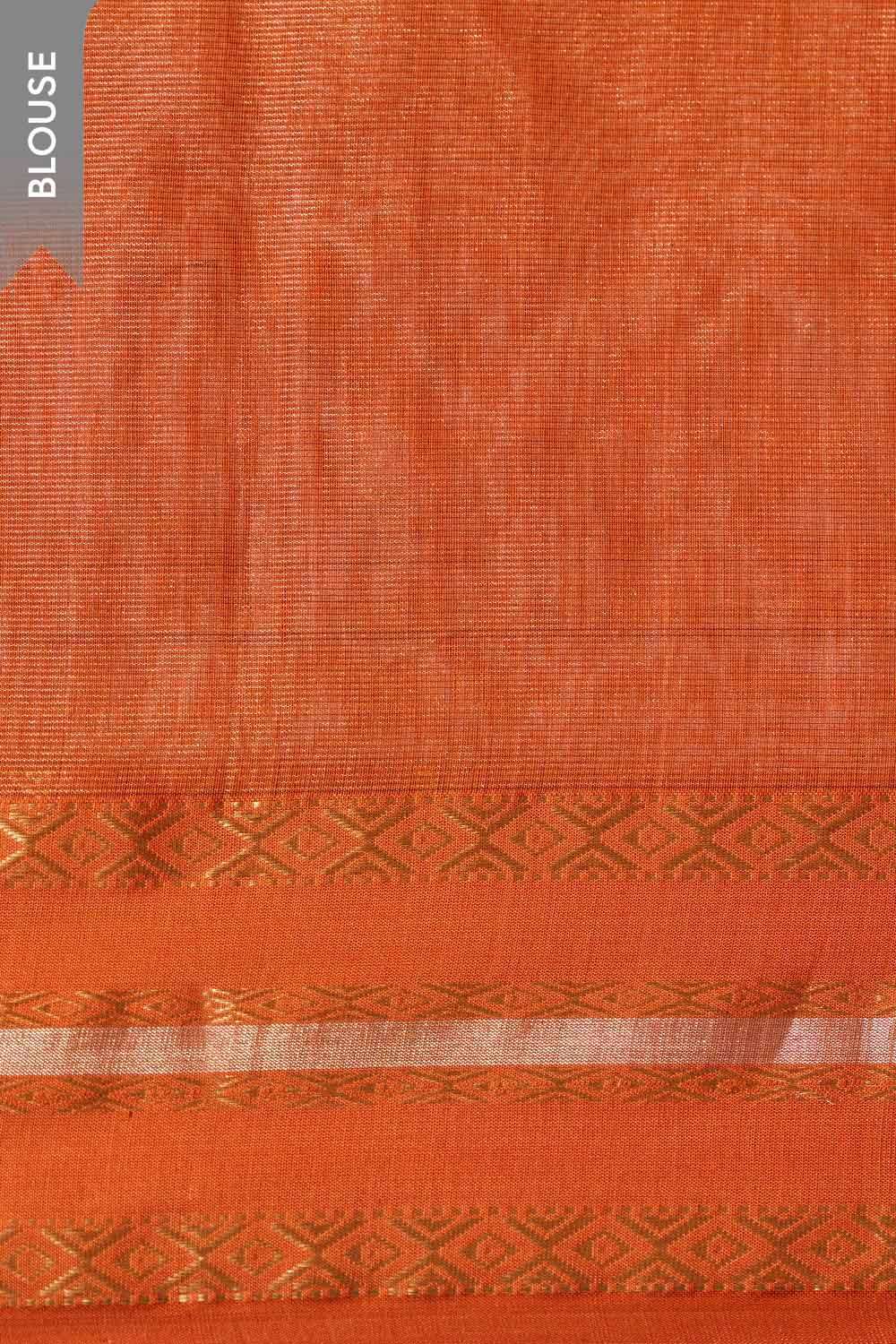 Dark Orange Woven Pure Tissue Cotton Maheshwari Saree image number null