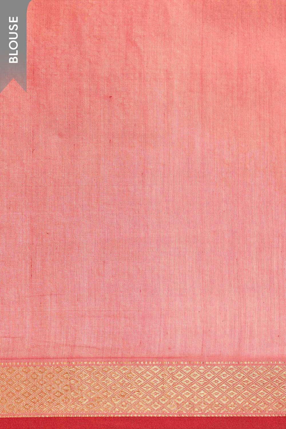 Pink Woven Pure Silk Cotton Maheshwari Saree image number null