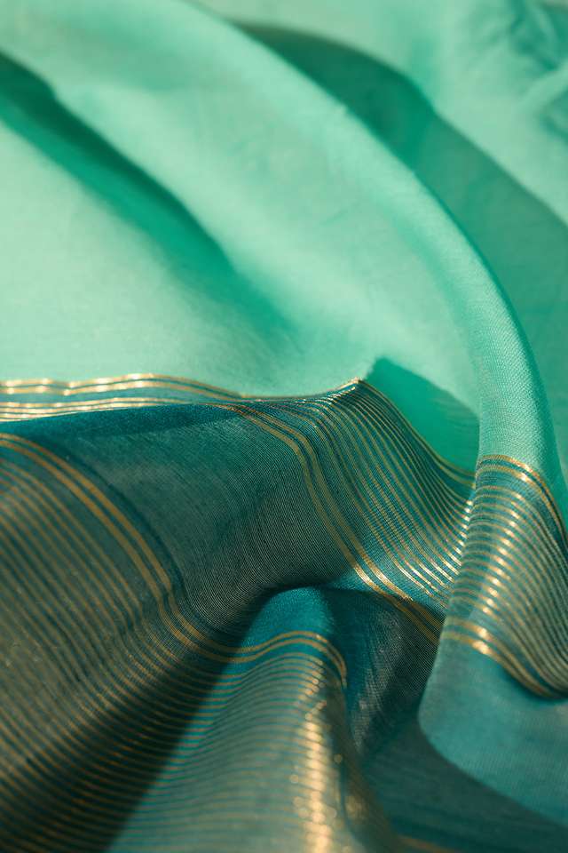 Light Blue Woven Pure Silk Cotton Maheshwari Saree thumbnail image number null