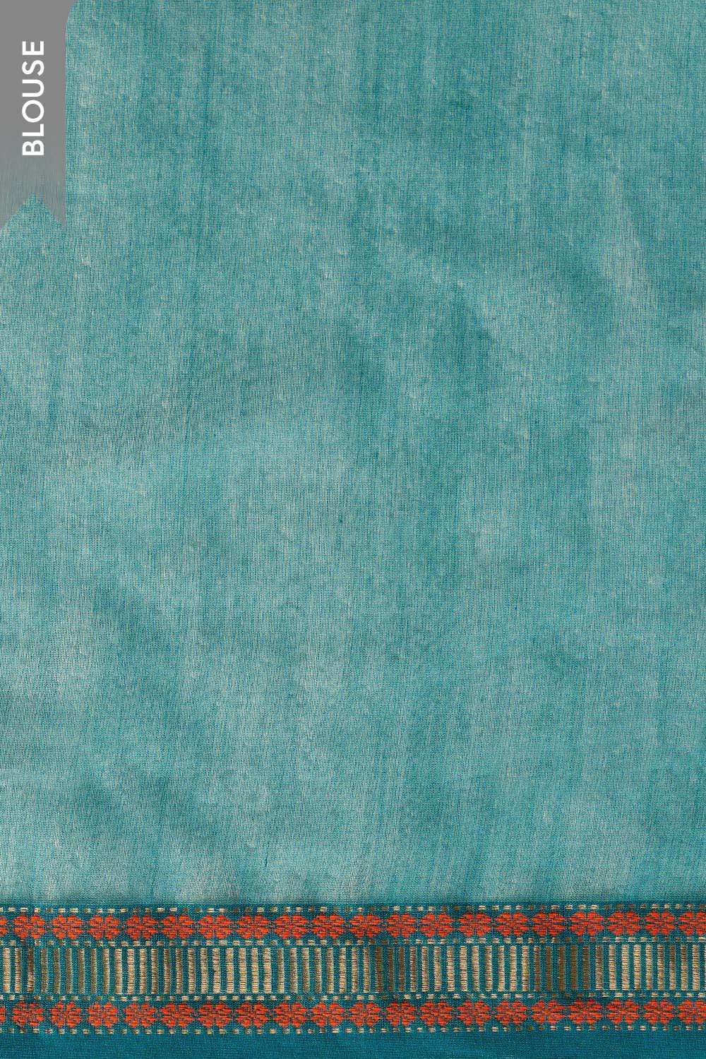 Light Blue Woven Pure Silk Cotton Maheshwari Saree image number null