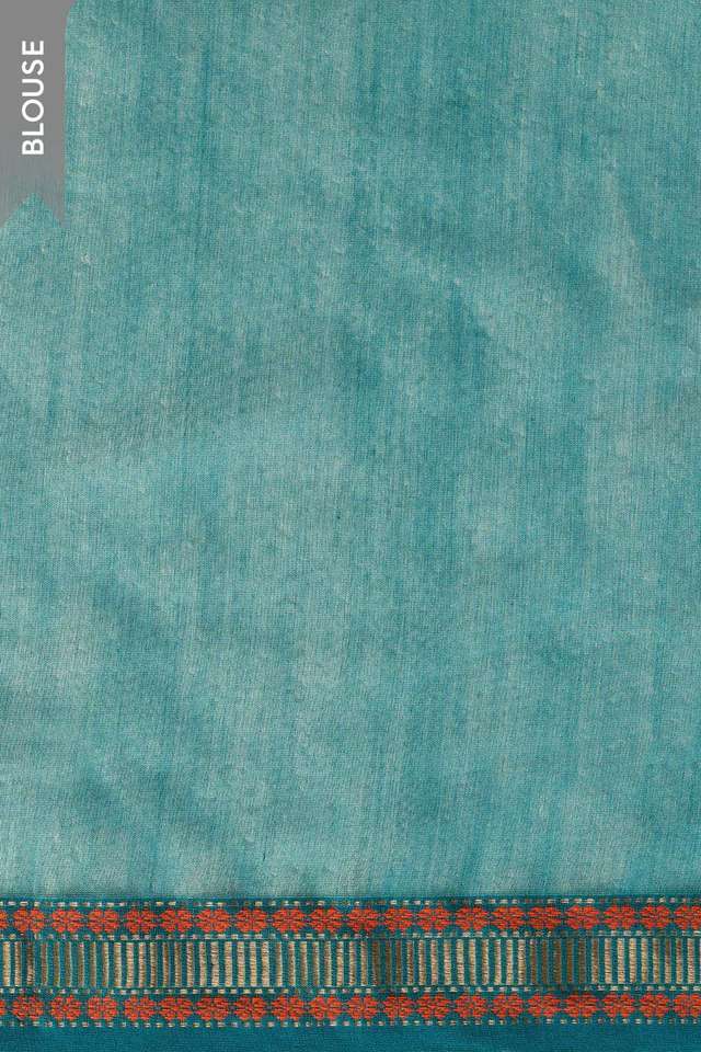 Light Blue Woven Pure Silk Cotton Maheshwari Saree thumbnail image number null