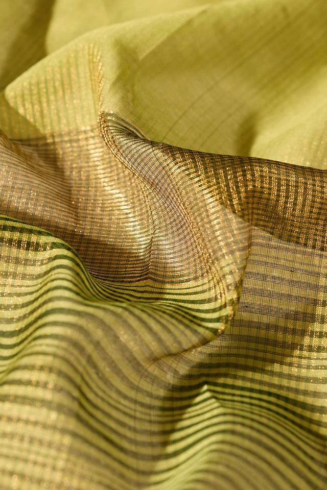 Light Green Woven Pure Tissue Cotton Maheshwari Saree thumbnail image number null