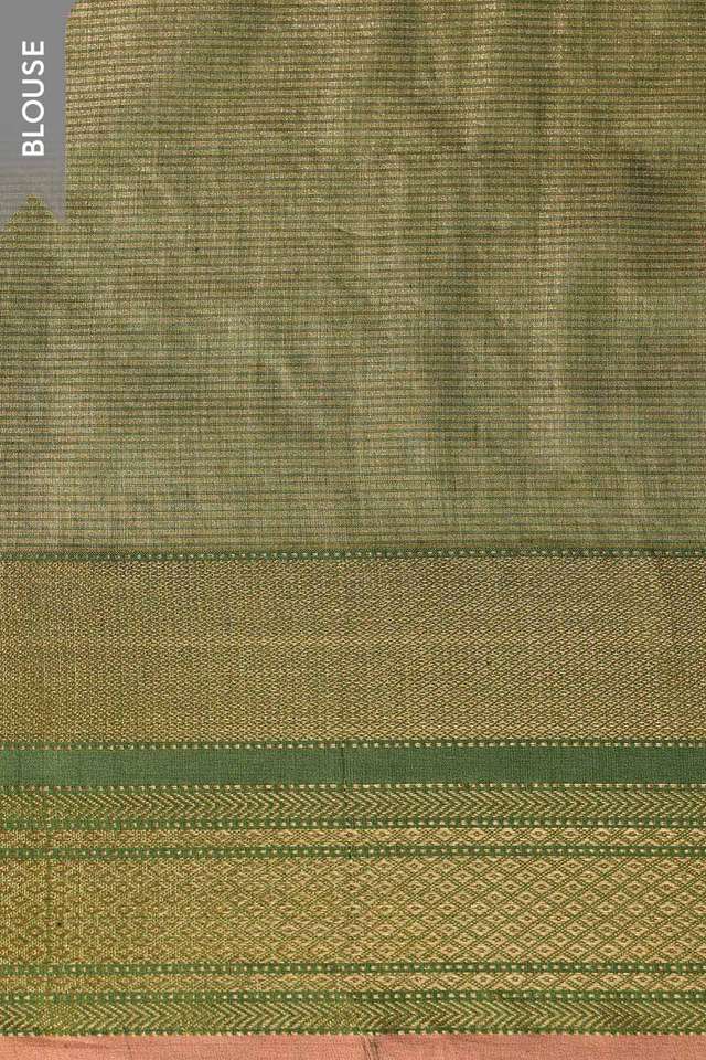 Light Green Woven Pure Tissue Cotton Maheshwari Saree thumbnail image number null