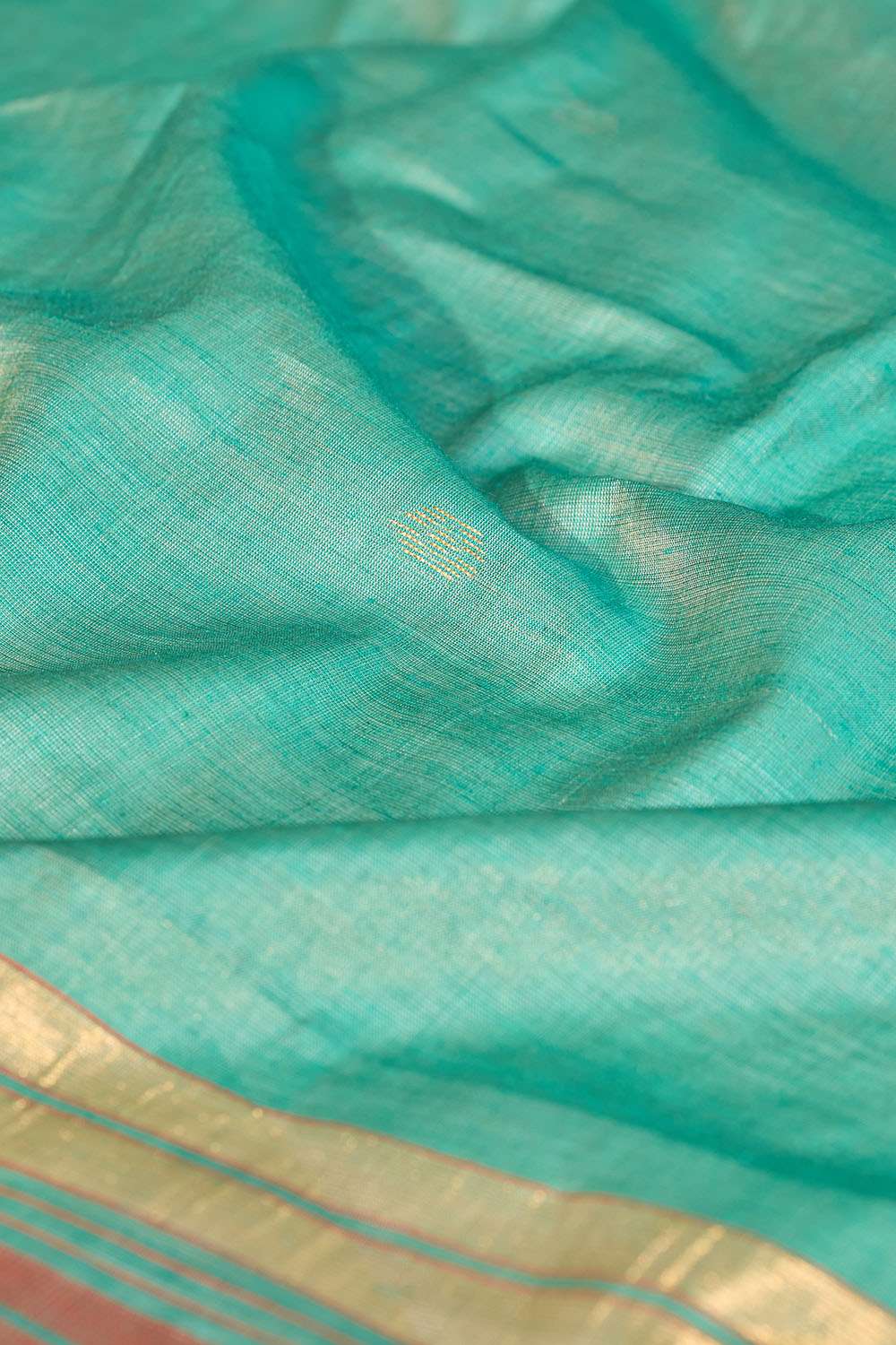 Dark Green Chattisgarh Woven Pure Tussar Silk Saree image number null