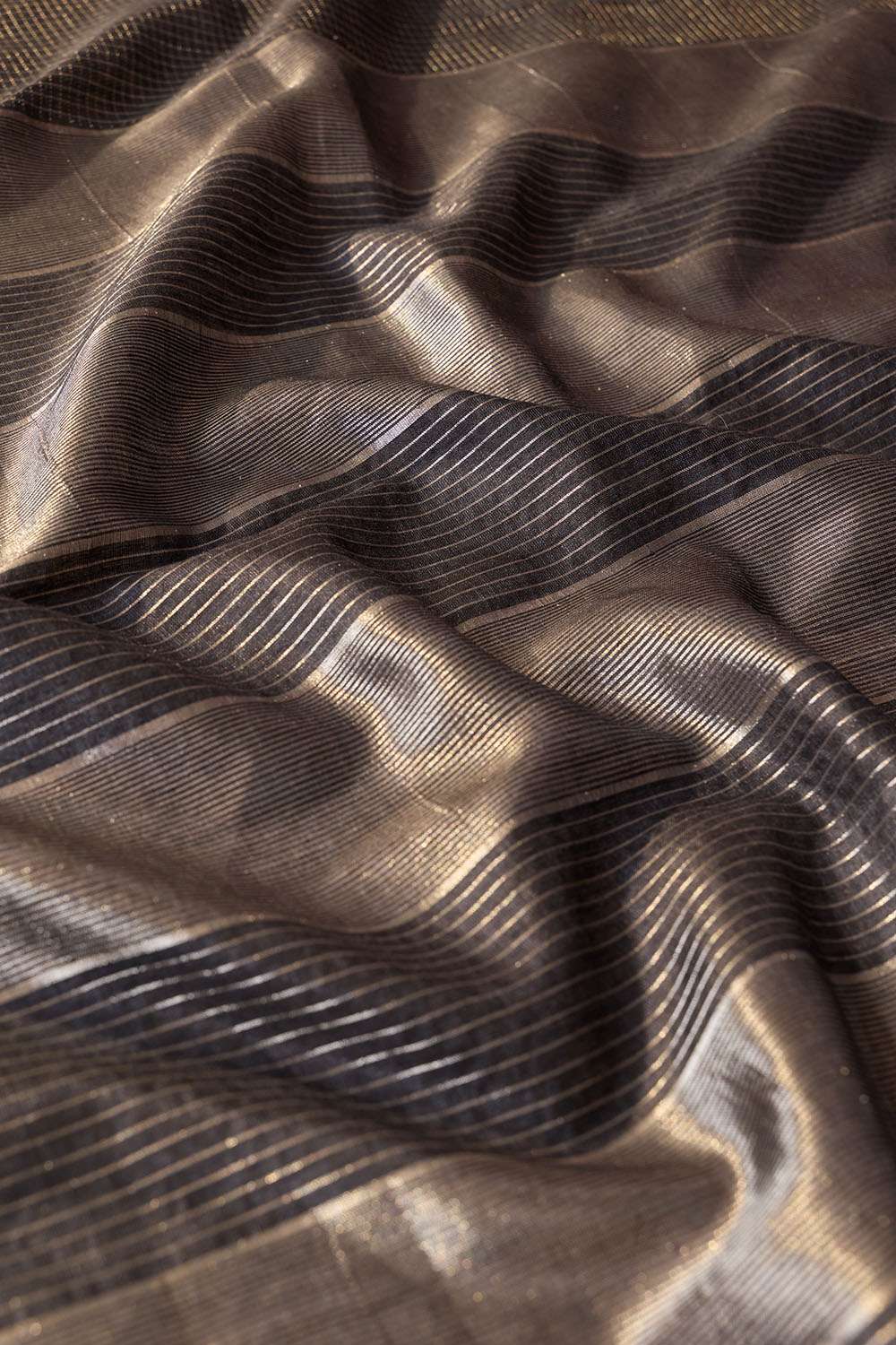 Black Chattisgarh Woven Pure Tussar Silk Saree image number null