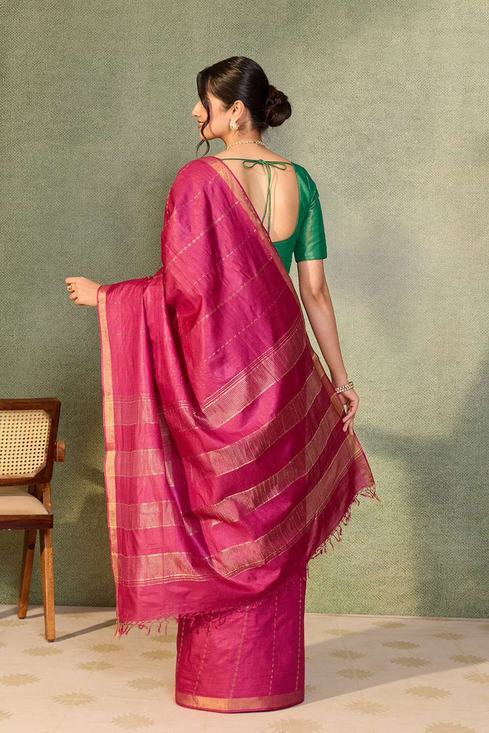 Purple Chattisgarh Woven Pure Tussar Silk Saree image number null