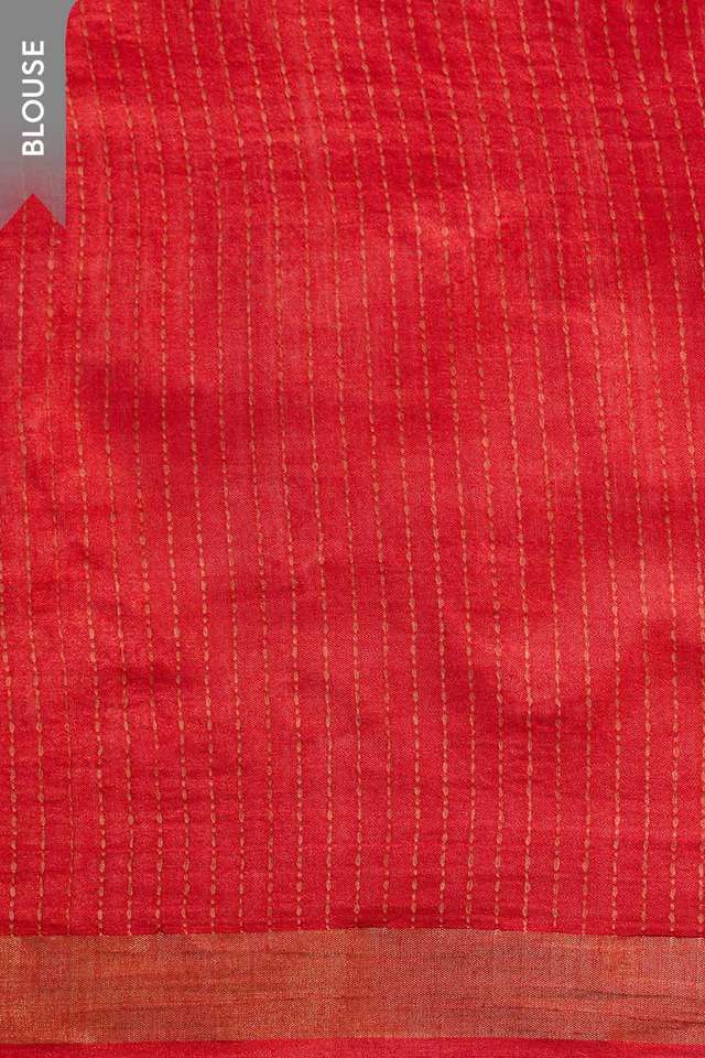 Red Chattisgarh Woven Pure Tussar Silk Saree thumbnail image number null