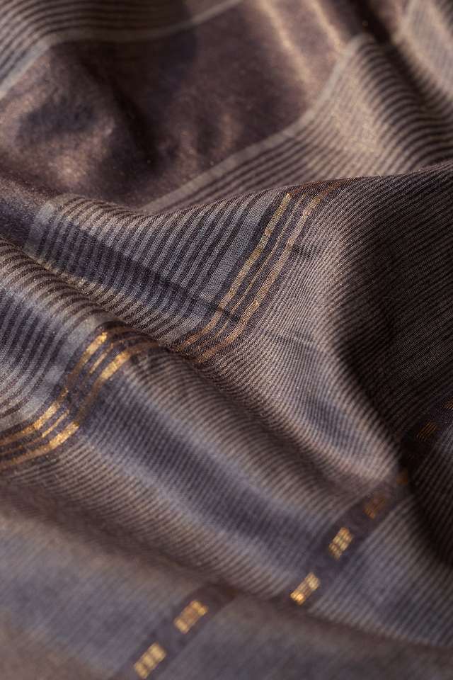 Grey Chattisgarh Woven Pure Tussar Silk Saree thumbnail image number null