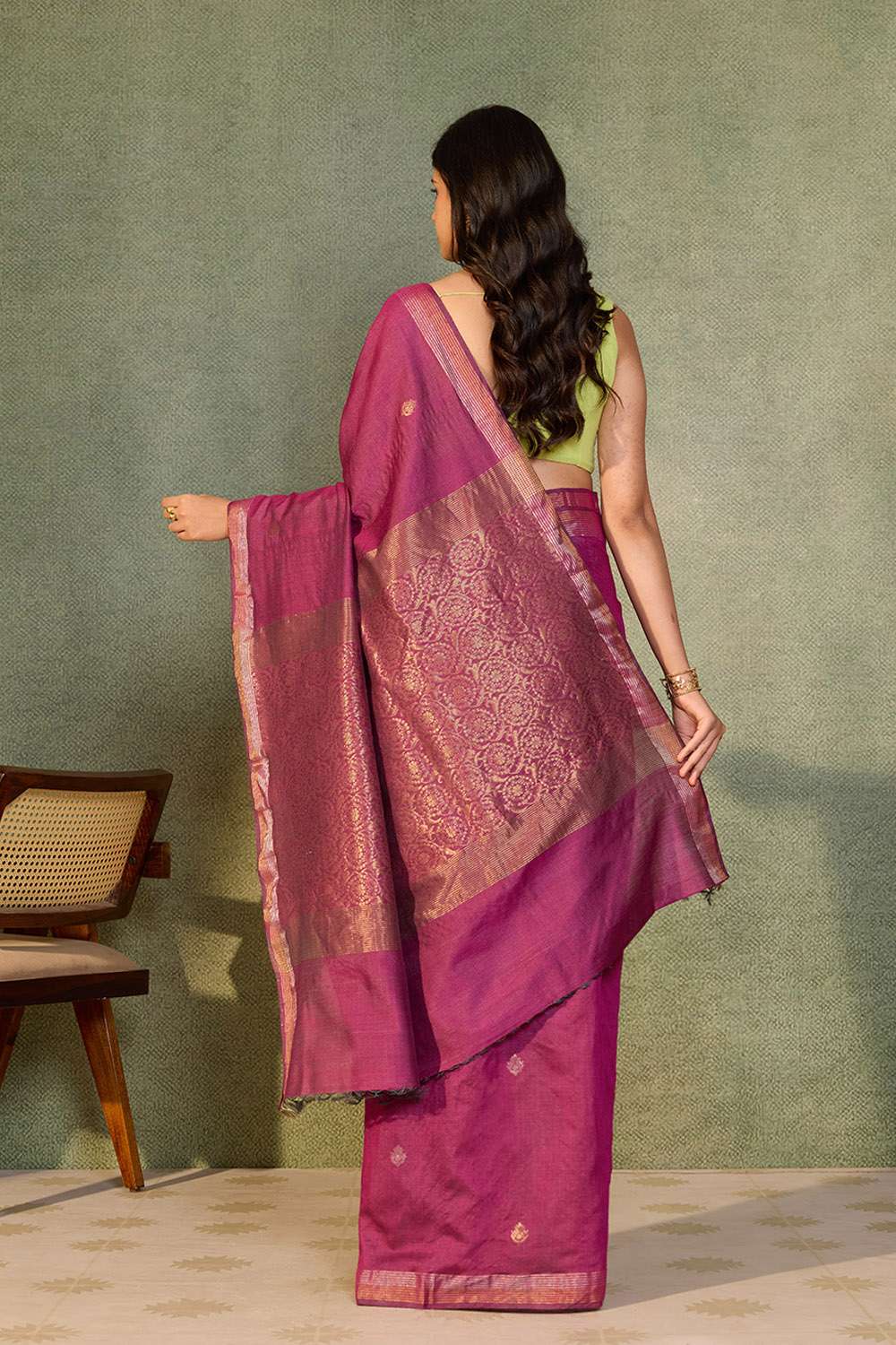 Purple Chattisgarh Woven Pure Tussar Silk Saree image number null
